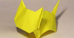 Оригами: Кот из бумаги