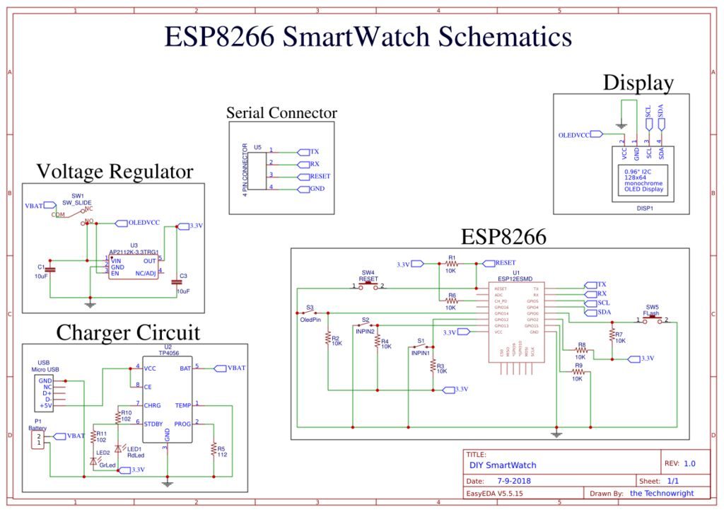 Смарт часы (smartwatch) на ESP-12E (ESP8266) своими руками