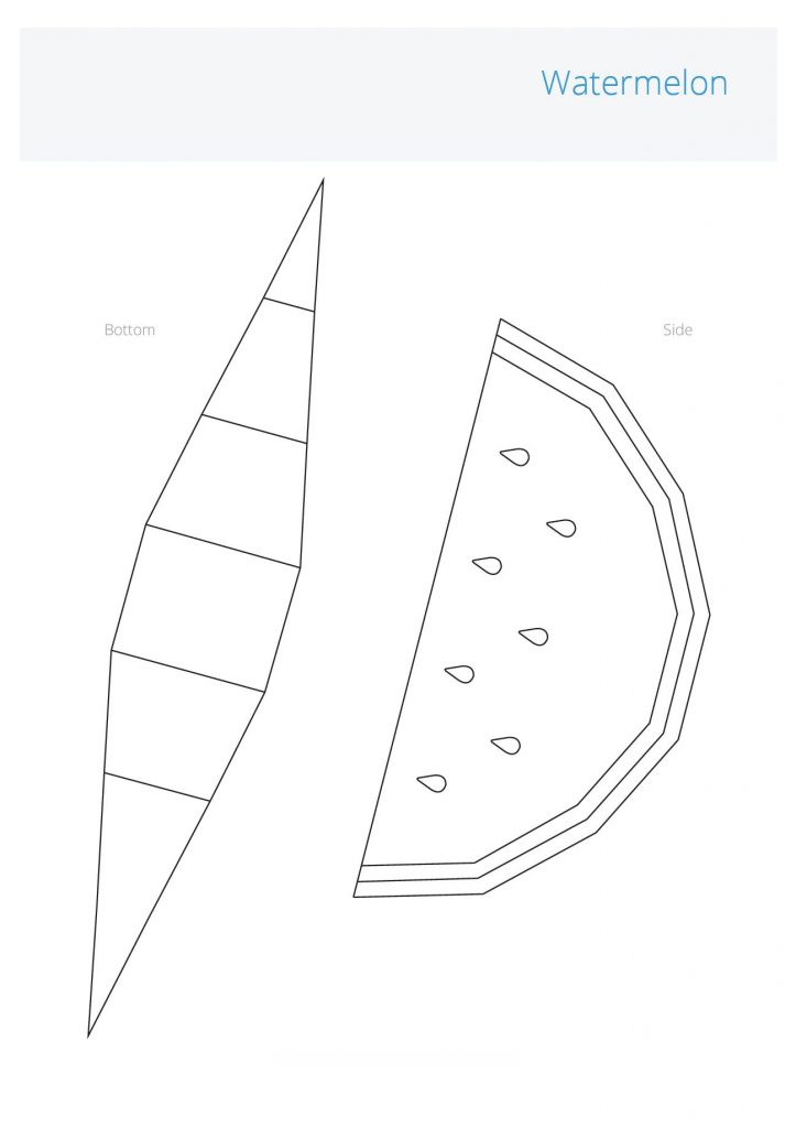 Шаблон для 3D ручки - объёмная долька арбуза